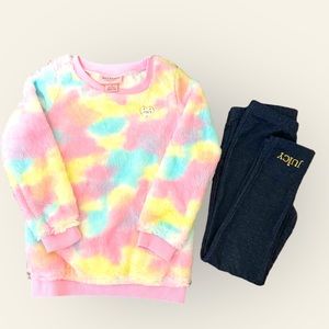 JUICY COUTURE
Girl's 2-Piece Size 5 Tie-Dye Faux Fur Sweatshirt & Leggings Set